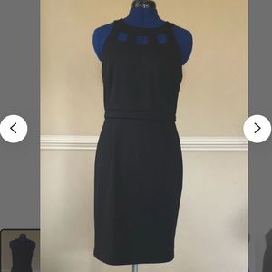 Banana Republic little black dress with square keyhole neckline size 4
